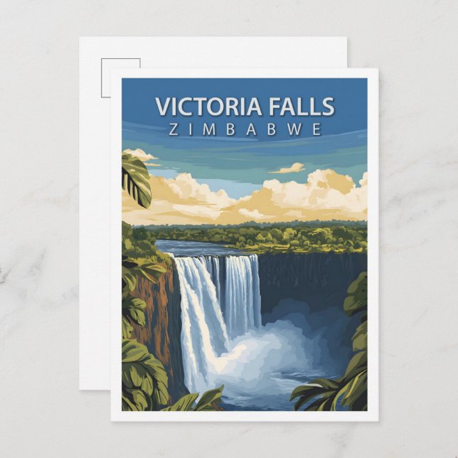 Cartão Postal Belo lugar Victoria Falls Viagem do Zimbábue (Frente/Verso)
