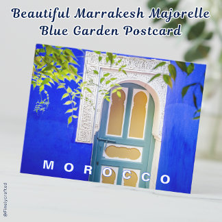 Cartão Postal Belo Marraquesh Majorelle Blue Garden
