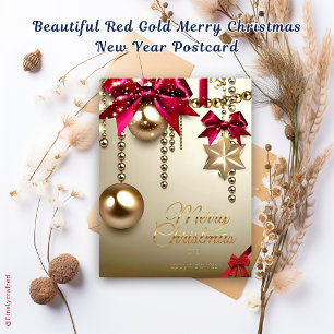 Cartão Postal Belo Natal Dourado e  Ano Novo