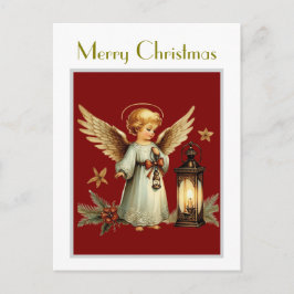 Cartão Postal Belo Natal vintage Angel
