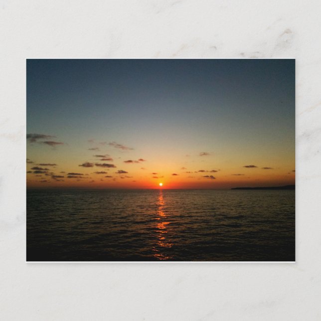 Cartão Postal belo oceano amarelo alaranjado (Frente)
