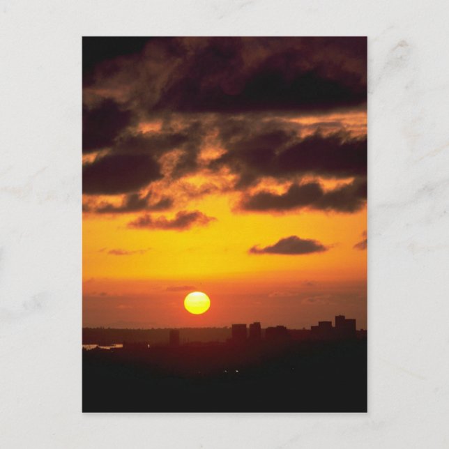 Cartão Postal Belo pôr do sol: Centro skyline, San Diego, Cal (Frente)