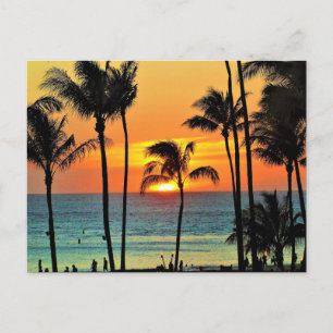 Cartão Postal Belo pôr do sol havaiano