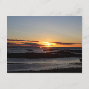 Cartão Postal Belo pôr do sol na Islândia