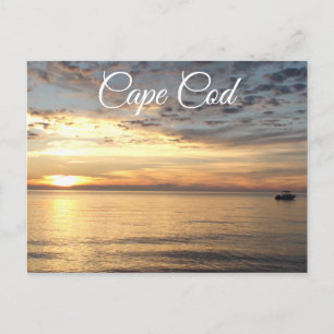 Cartão Postal Belo Sunset do Cabo Cod sobre a Baía de Buzzard