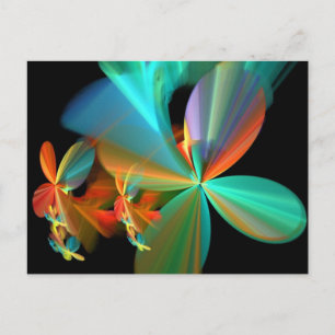 Cartão Postal Belo Teto Laranja Fractal Arte Flor
