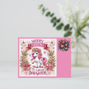 Cartão Postal Belo Unicórnio de Natal