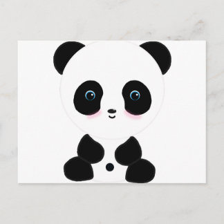 Cartão Postal Belo Urso de Panda Blushing