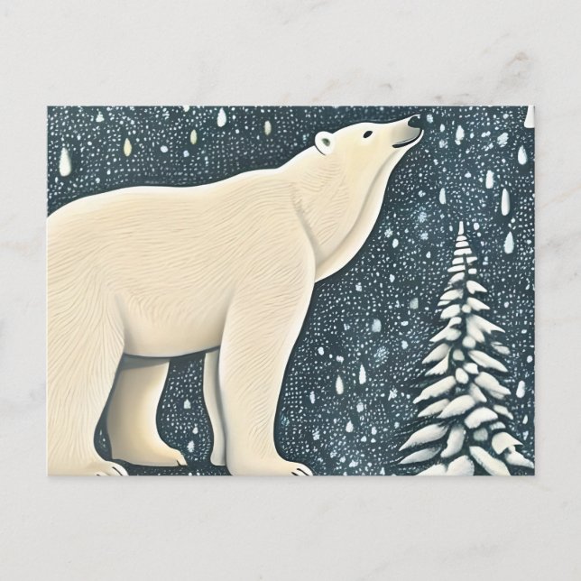 Cartão Postal Belo Urso Polar Ártico (Frente)