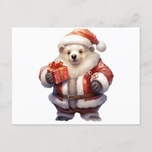 Cartão Postal Belo Urso Polar de Natal