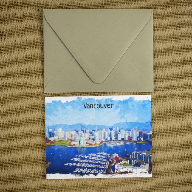 Cartão Postal Belo Vancouver, Cidade do Canadá (Vancouver canada vintage travel postcard)