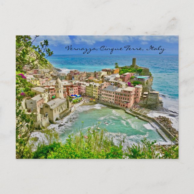 Cartão Postal Belo Vernazza, Cartão-postal italiano (Frente)