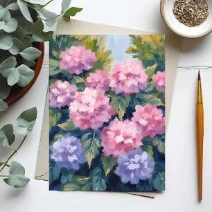 Cartão Postal Belos Blooms de Hortênsia Aquarela Floral