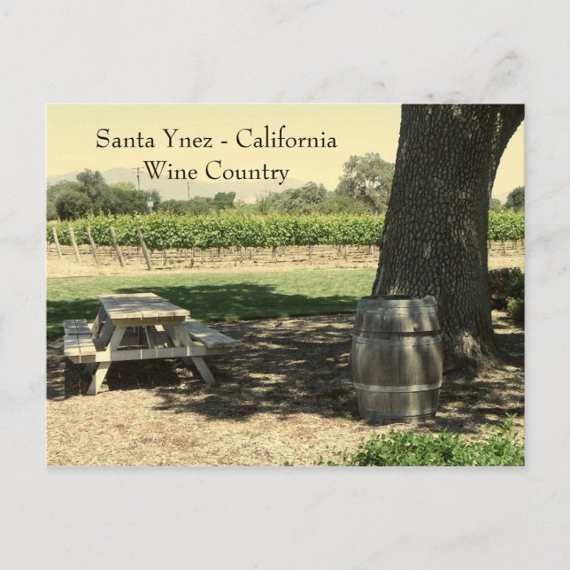Cartão Postal Belos Papais noeis Ynez/Wine Country Postcard! (Frente)