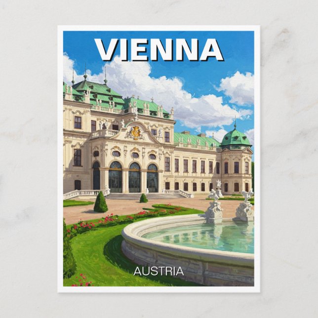 Cartão Postal Belvedere Viena Áustria Viagem (Frente)
