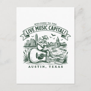 Cartão Postal Bem-vindo à Capital da Música Ao Vivo Austin City