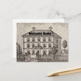 Cartão Postal Bem-vindo a Casa Vintage Cliente de Imobiliária