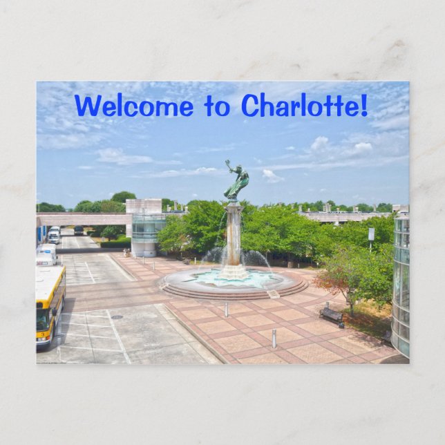 Cartão Postal Bem-vindo à Charlotte! (Frente)
