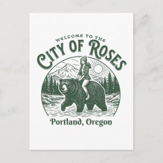 Cartão Postal Bem-vindo à Cidade das Rosas Portland Cidade Orego