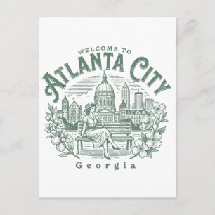 Cartão Postal Bem-vindo à cidade de Atlanta Geórgia