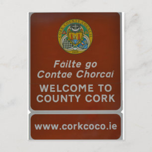 Cartão Postal Bem-vindo a County Cork, Irlanda