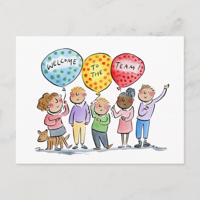 Cartão Postal Bem-vindo à Equipe (Frente)