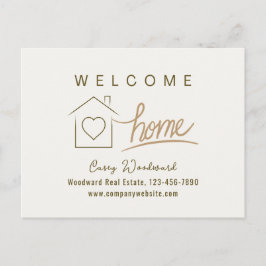 Cartão Postal Bem-vindo à imobiliária Simple Clean Minimalist