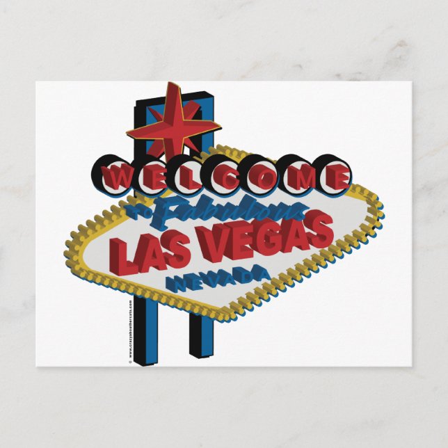Cartão Postal Bem-vindo a Las Vegas Fabulosa (Frente)