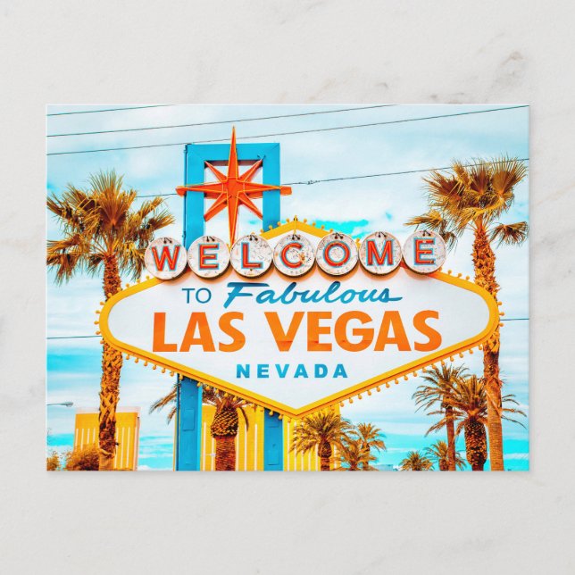 Cartão Postal Bem-Vindo A Las Vegas Fabulosa, Nevada (Frente)