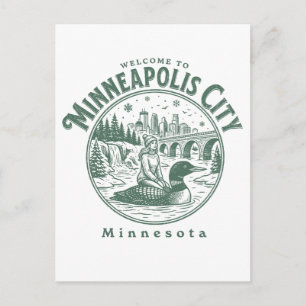Cartão Postal Bem-vindo a Minneapolis City Minnesota