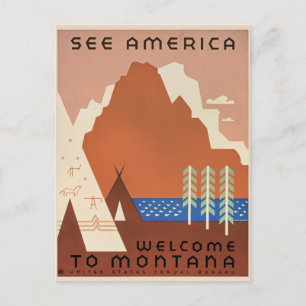 Cartão Postal Bem-vindo a Montana