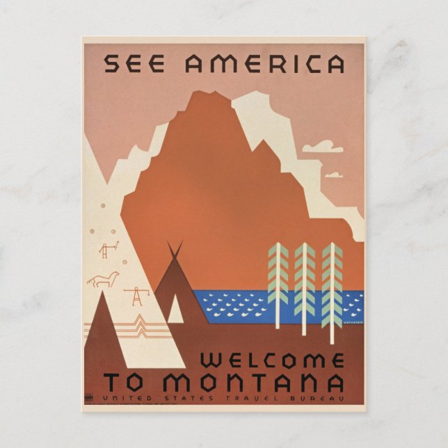 Cartão Postal Bem-vindo a Montana (Frente)