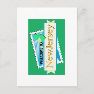 Cartão Postal Bem-vindo a New Jersey - USA Road Sign