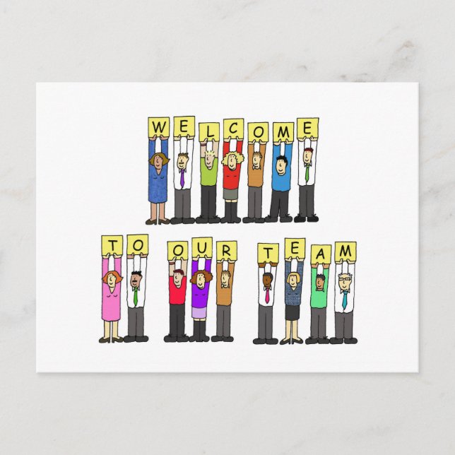 Cartão Postal Bem-vindo à nossa equipe (Frente)