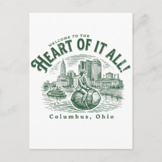Cartão Postal Bem-vindo ao Coração de Tudo Columbus Cidade Ohio
