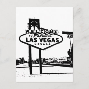 Cartão Postal Bem-vindo ao Fabuloso Las Vegas B&W em Gráfico Vet