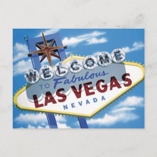 Cartão Postal Bem-vindo ao Letreiro de Las Vegas Sinal de Neon R