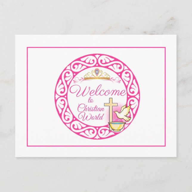 Cartão Postal Bem-vindo ao Mundo Cristão (Frente)