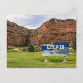 Cartão Postal Bem-vindo ao Sinal de Utah - Sinais de Estado