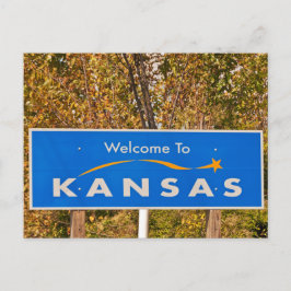 Cartão Postal Bem-vindo ao Sinal do Kansas - Sinais de Estado