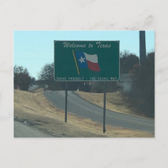 Cartão Postal Bem-vindo ao Texas (Frente)