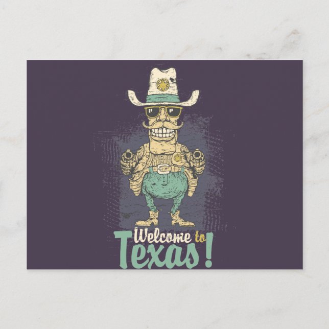 Cartão Postal Bem-vindo ao Texas (Frente)