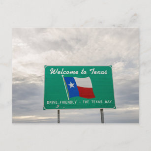 Cartão Postal Bem-vindo ao Texas Sign - The Lone Star State