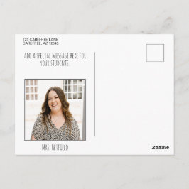 Cartão Postal Bem-vindo de Volta à Escola Professor Fotografia C