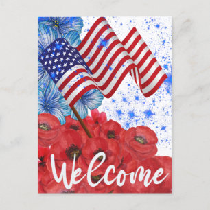 Cartão Postal Bem-vindo em 4 de julho