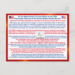 Cartão Postal Bem-vindo Louis DeJoy ao USPS