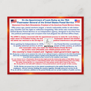 Cartão Postal Bem-vindo Louis DeJoy ao USPS#2