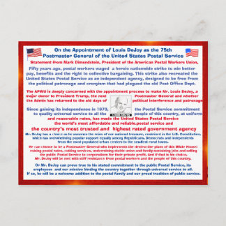 Cartão Postal Bem-vindo Louis DeJoy ao USPS#2