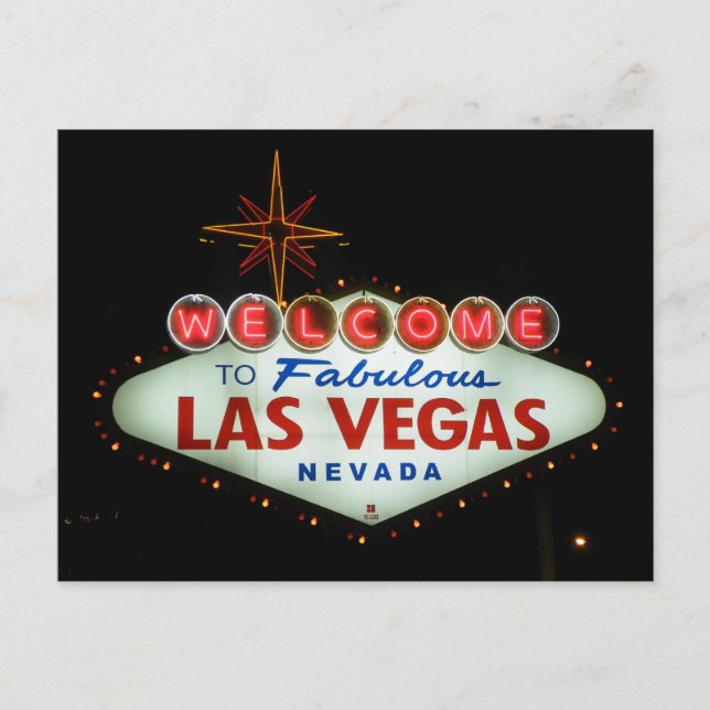 Cartão Postal Bem-vindos a Las Vegas Fabulosa - Nevada (Frente)