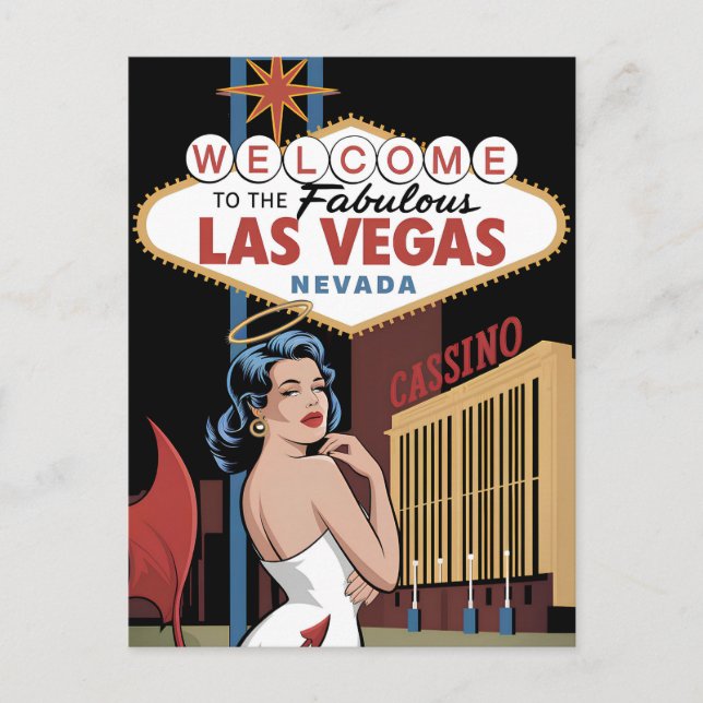 Cartão Postal Bem-vindos ao fabuloso Las Vegas Nevada (Frente)